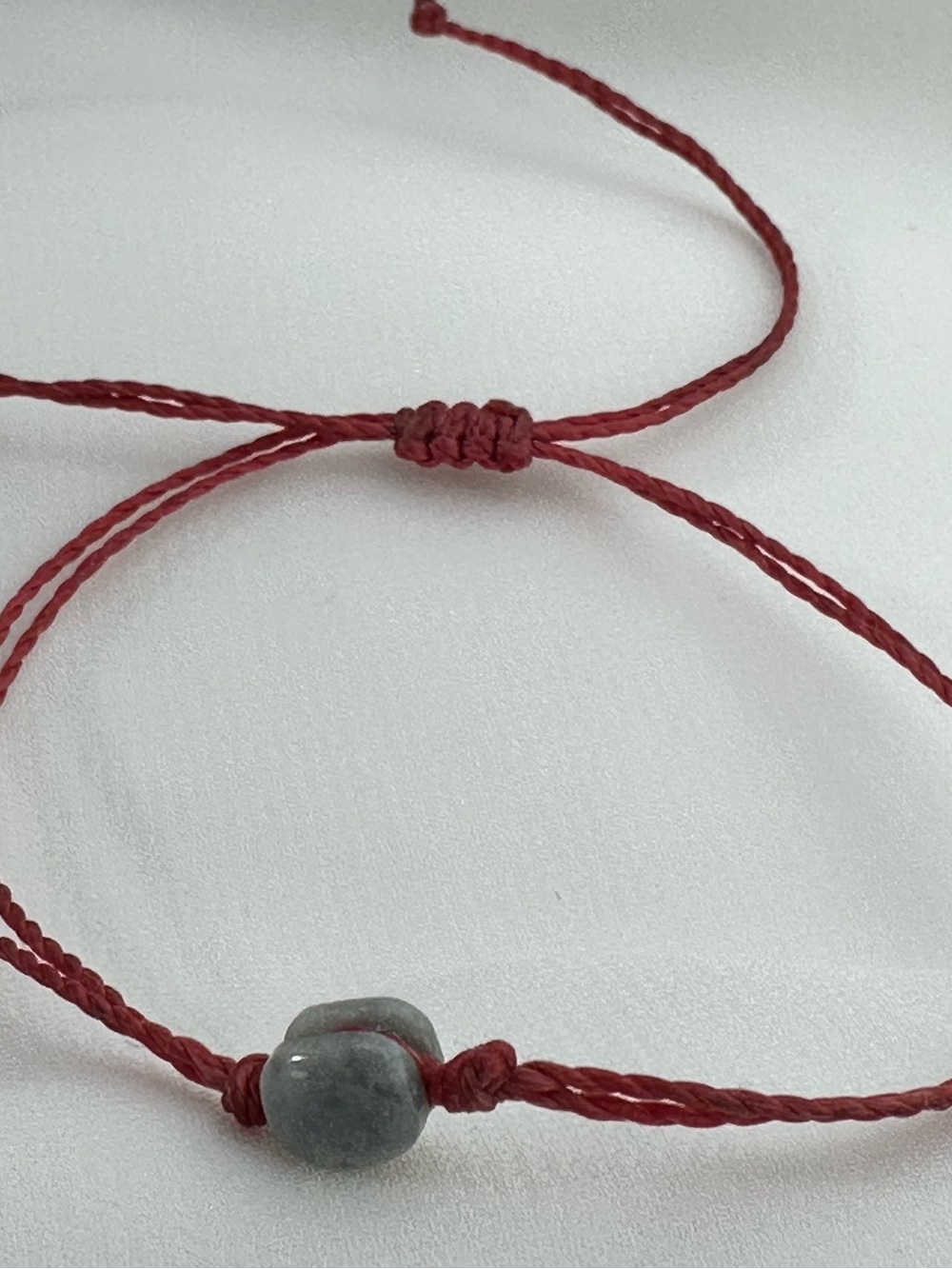 Red Cord Bead Stacking Jade Bracelet